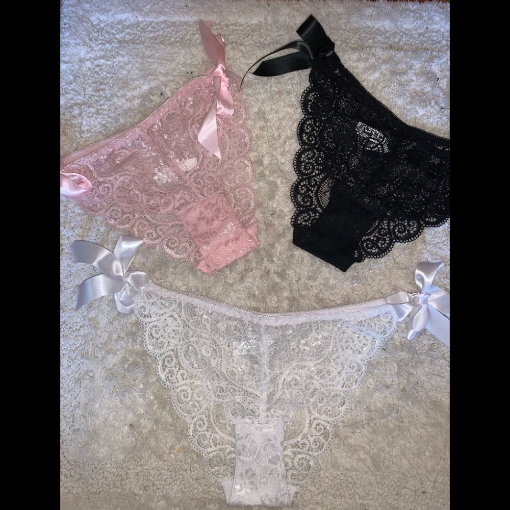 Shein xl lace tie on side set 3 panties fits medium
